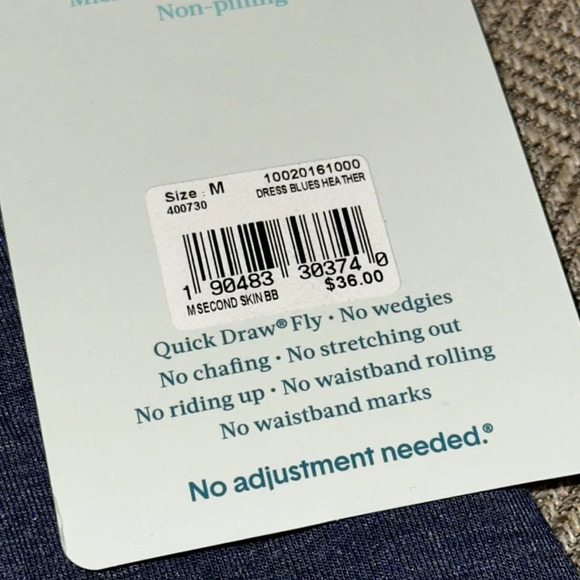 NWT Tommy John Second Skin SS Men Underwear Boxer Brief Blue Medium - Picture 3 of 4